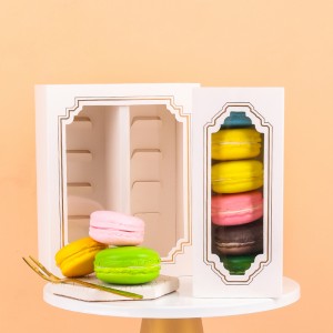 กล่องเก็บประเภทลิ้นชักรีไซเคิลกล่องอาหารกล่องกระดาษ macaron สีขาว